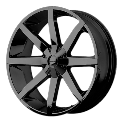 22'' KMC SLIDE GLOSS BLACK FITS CHEVY GM CADILLAC & FORD